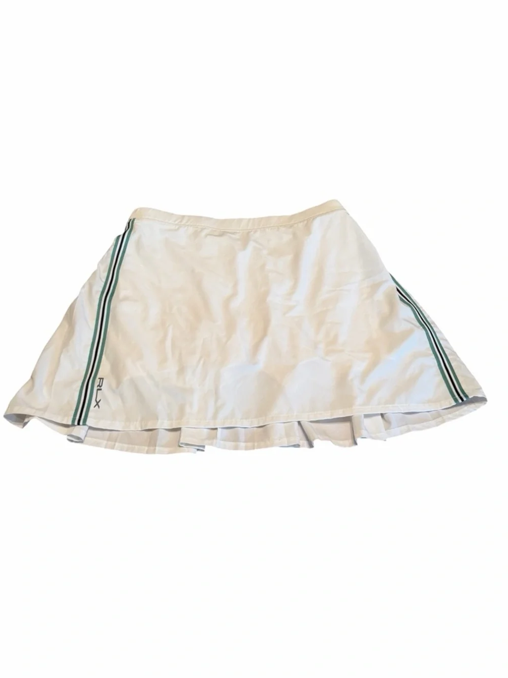 RLX Ralph Lauren White Tennis Golf Skort Green Stripe Size M